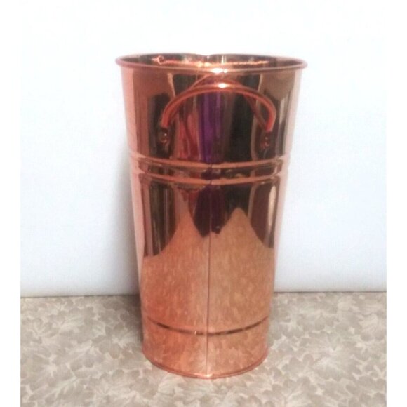 Bronze Tone Vase FLOWER-BASKET lightweight metal brand new Stunning - Picture 3 of 5